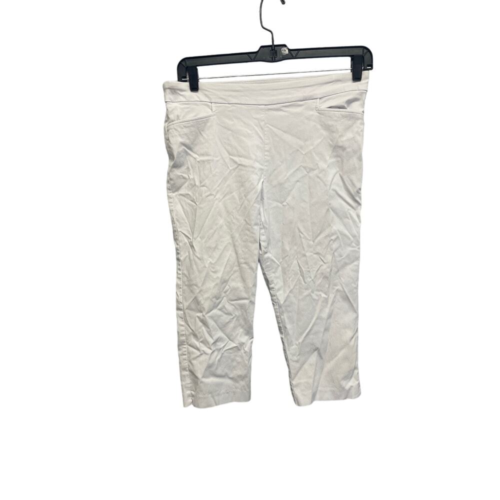 Simply Vera Time & Tru Womens Large Cropped White Cotton Blend Capri Pants - Picture 2 of 10